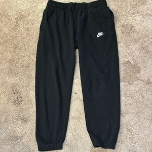 Nike Mens Pull On Drawstring Athletic Jogger Embroidered Swoosh Black Size L